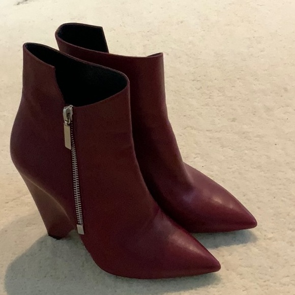 Saint Laurent Red Booties Sz 38 - Picture 1 of 7